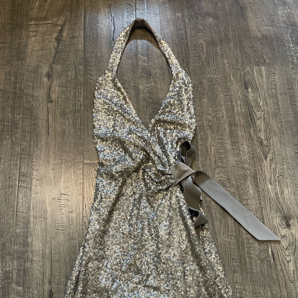 NWT Dress the Population size small Danielle sequin halter dress